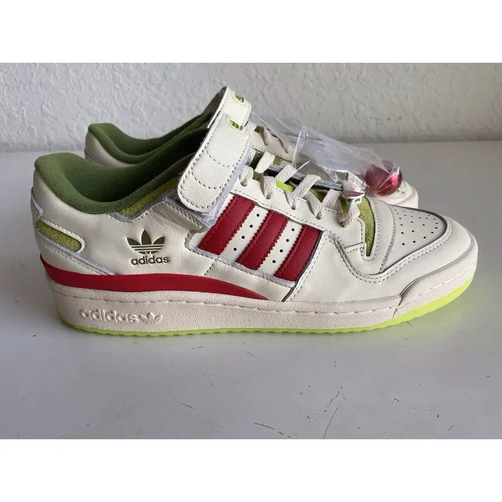 Adidas The Grinch Forum Low Fashion Sneakers ID3512 Men’s Sz 10 Charms Laces NEW